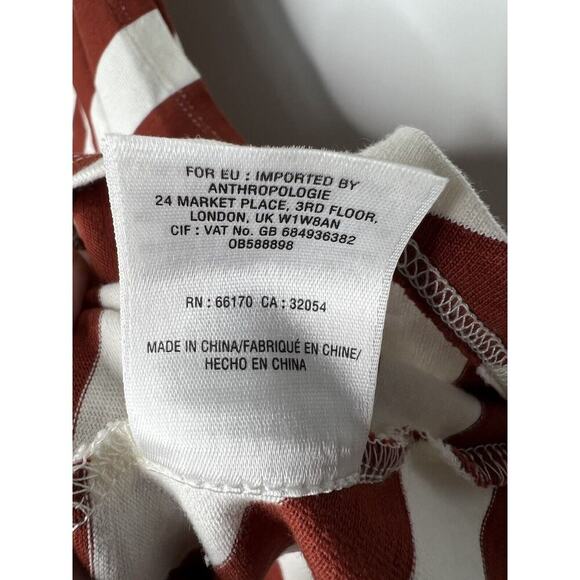 Anthropologie Postmark Top Womens Medium Red White Stripe Asymmetric July 4th - Picture 6 of 15